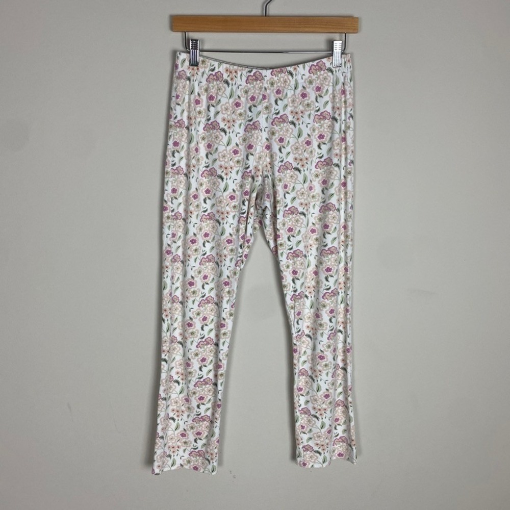 Roller Rabbit Gardenia Floral Pajama Pants Small Cotton Lounge Sleep Bottoms